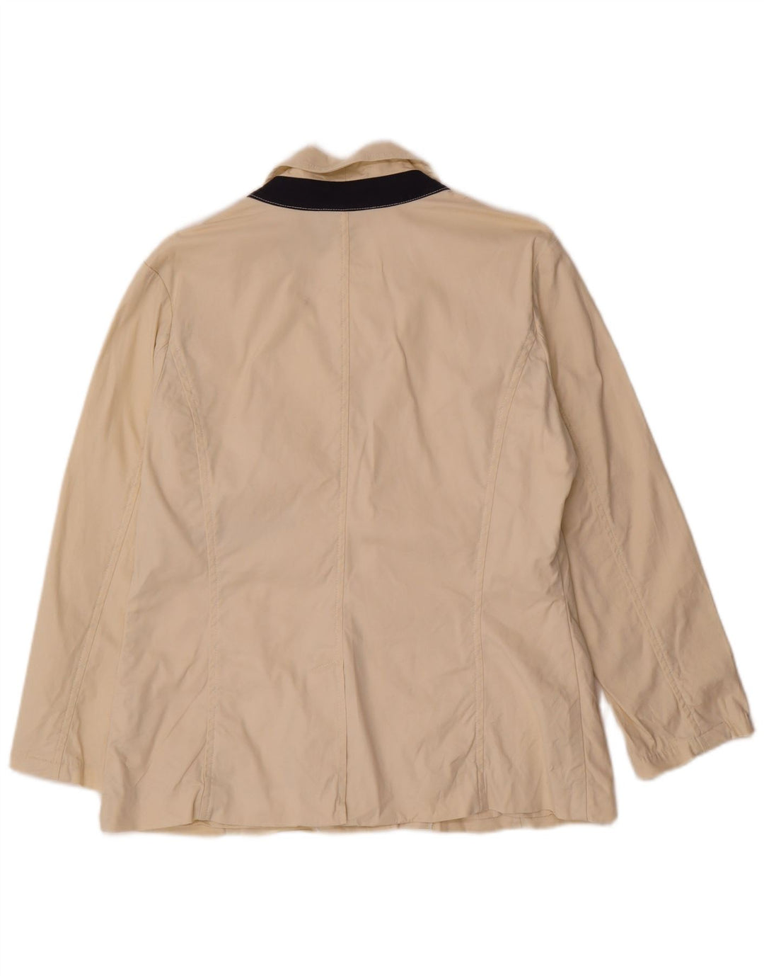 Nautica Dame 3 Button Blazer Jacket US 10 Stor Beige Bomuld