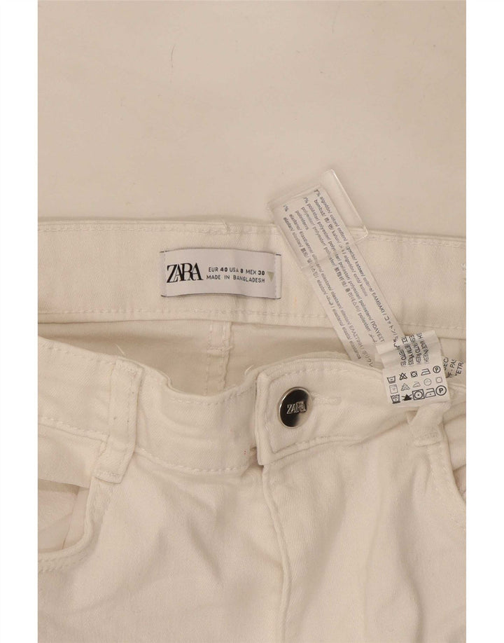 Zara Dame Skinny Jeans EU 40 Medium W30 L28 Hvid Bomuld