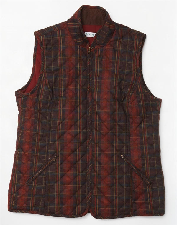 Orvis Womens Quiltet Gilet UK 14 Medium Flerfarvet Ternet polyester