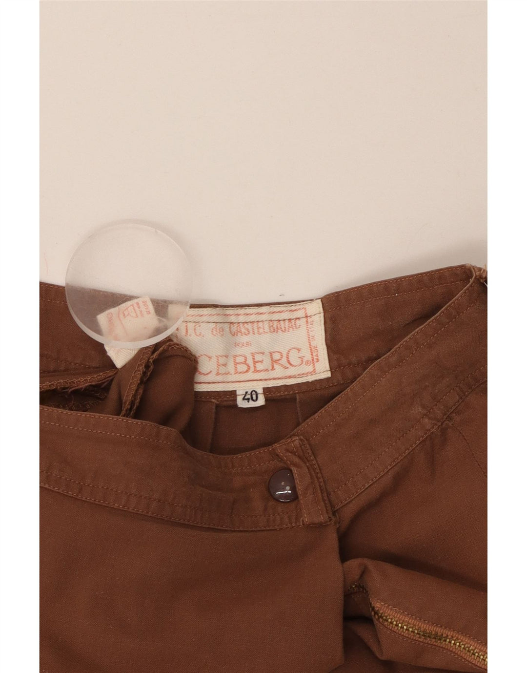 ICEBERG Dame A-Line nederdel IT 40 Small W24 Brun Bomuld