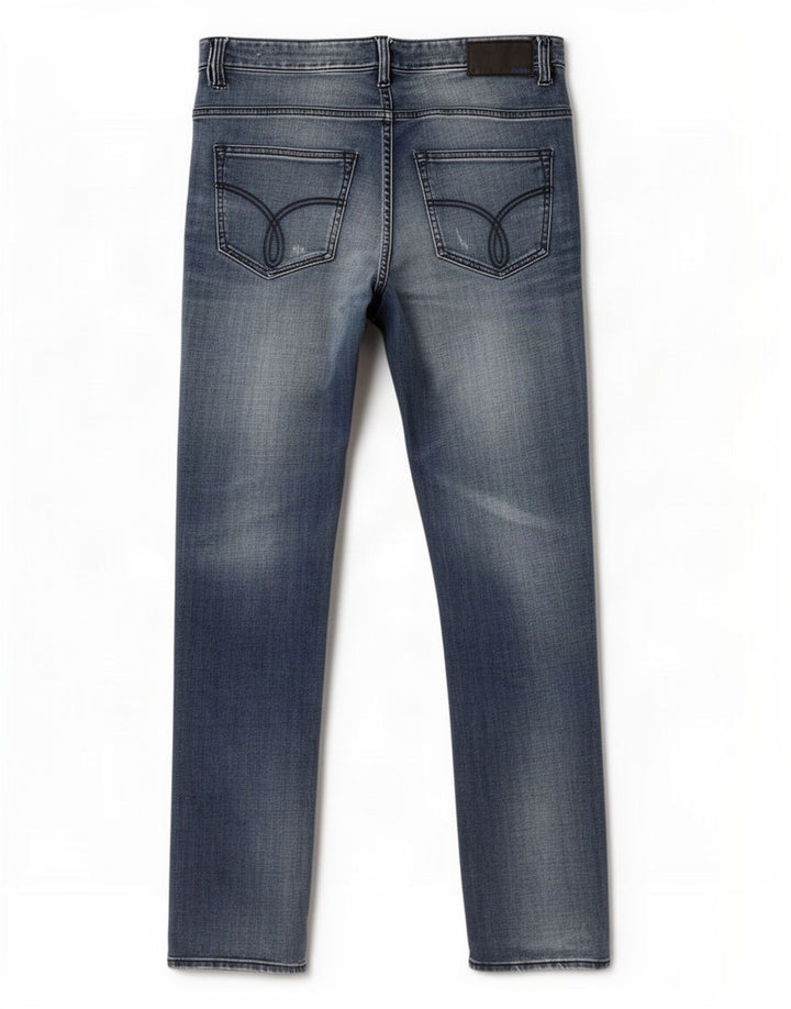 Calvin Klein Herre Distressed Straight Jeans W34 L34 Blå Bomuld