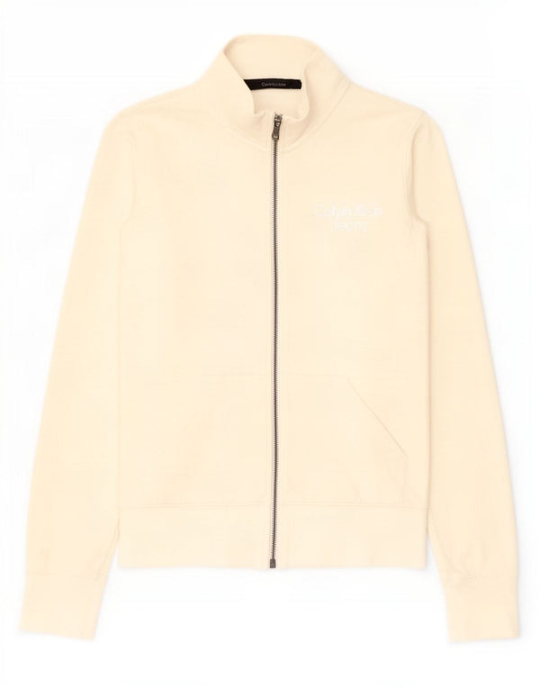 Calvin Klein Jeans Dame træningsdragt Topjakke UK 12 Medium Off White