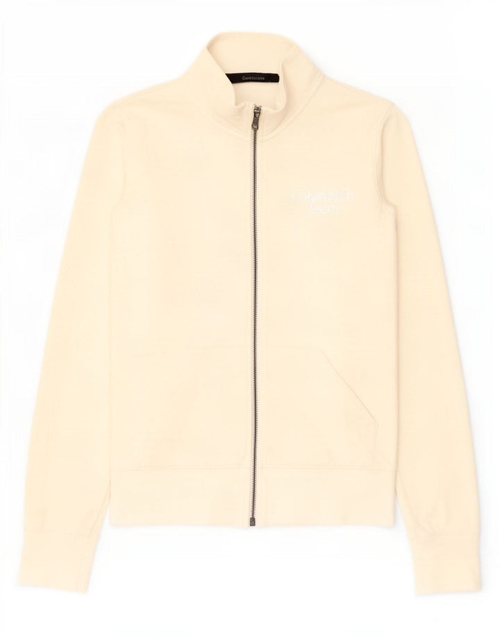 Calvin Klein Jeans Dame træningsdragt Topjakke UK 12 Medium Off White