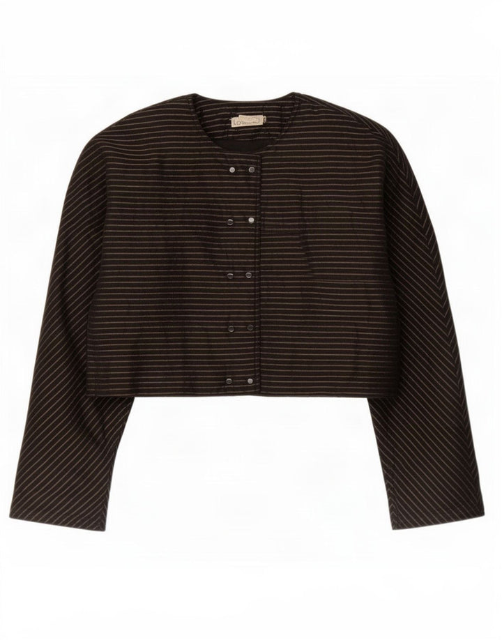Loretta'O Dame Dobbeltradet Bolero Jacket IT 42 Medium Sort Stribet