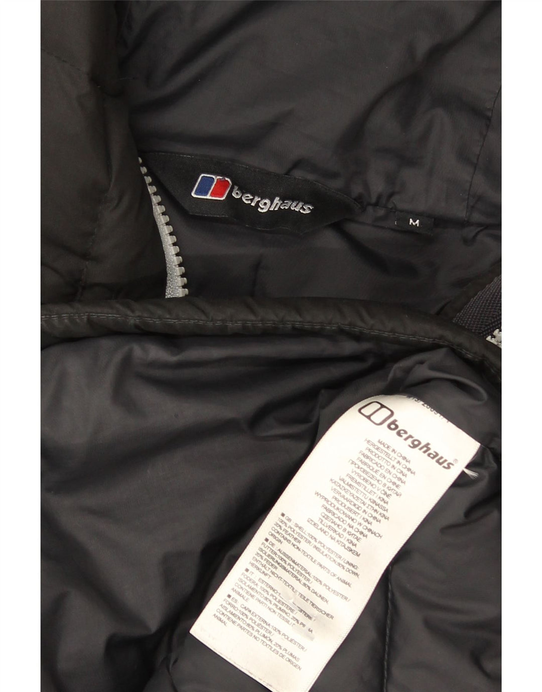 Berghaus Herre hættepolstret jakke UK 38 Medium Sort Polyester