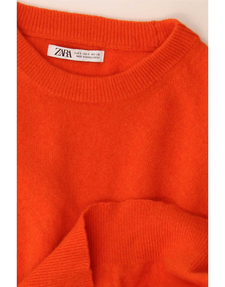 Zara Herre sweater med rund hals, lille orange