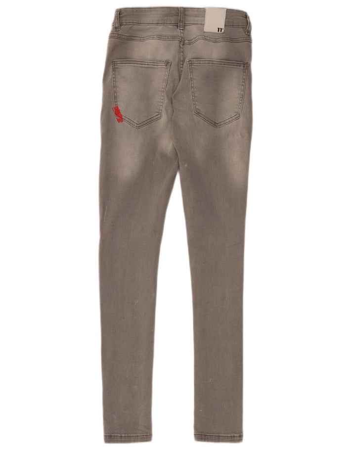 Elleve grader Dame Skinny Jeans W28 L30 Grå Bomuld