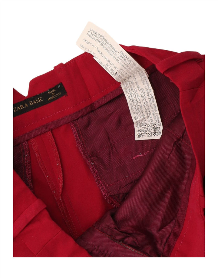 Zara Chino Shorts Små W26 Rød Polyester til kvinder