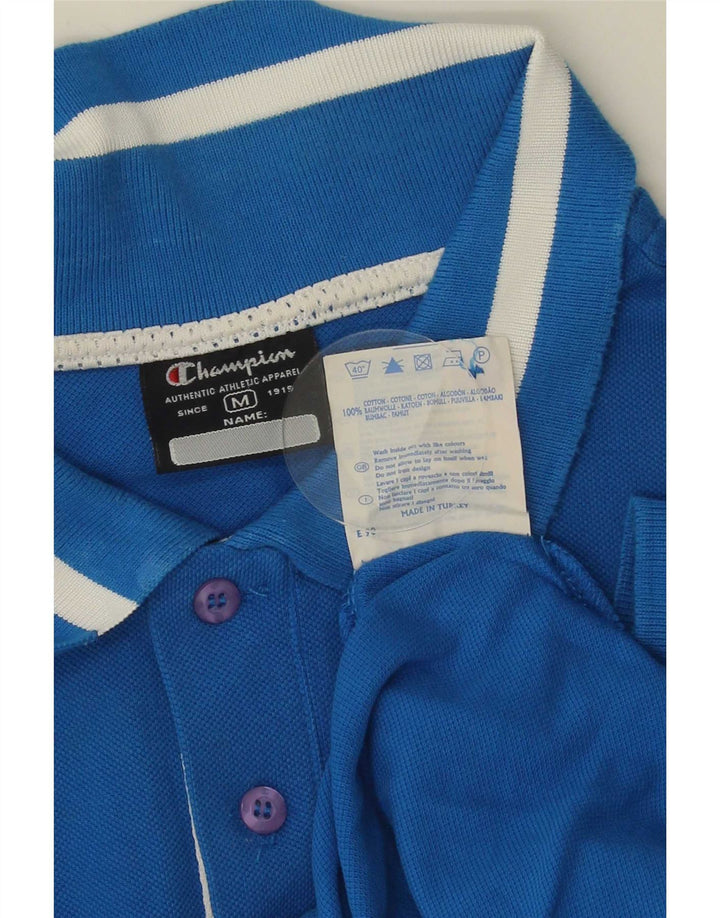 Champion herre poloshirt mellemblå stribet bomuld