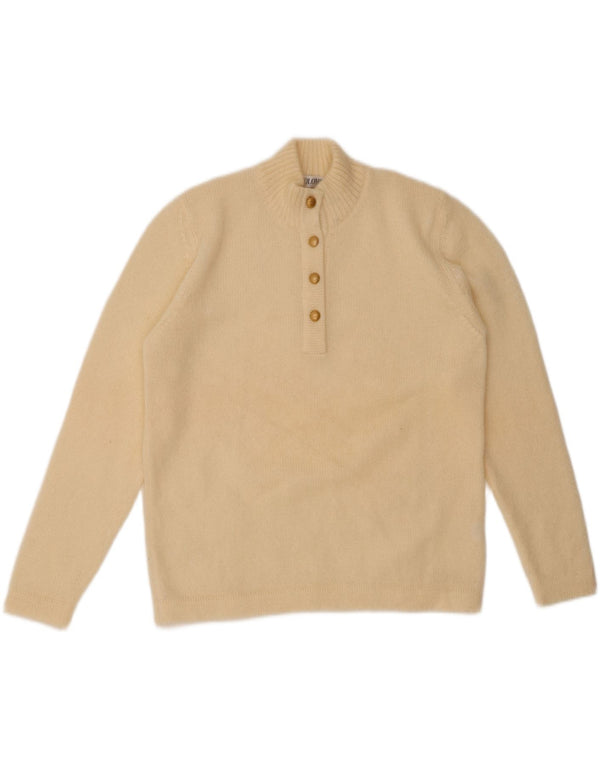 COLOMBO Dame Button Neck Jumper Sweater IT 44 Medium Off White Mohair