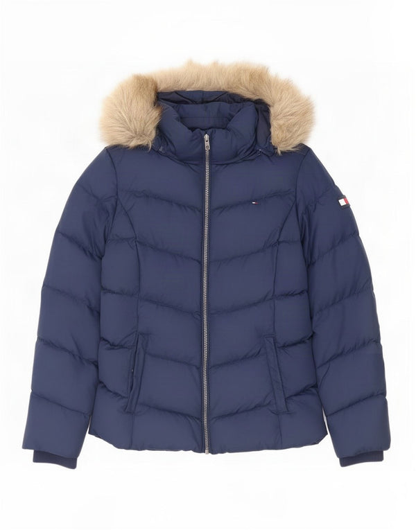 Tommy Hilfiger hættejakke til piger 15-16 år marineblå polyester