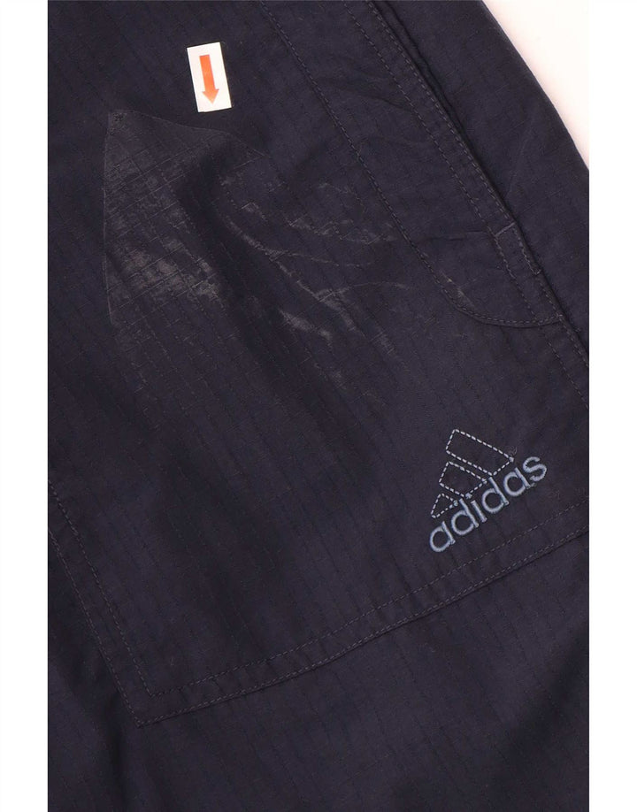 Adidas lige vandtætte bukser til mænd W28 L32 Marineblå ternet polyamid