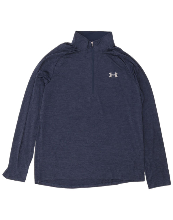 Under Armour Herre Loose Fit Zip Neck Top Langærmet Stor Blå