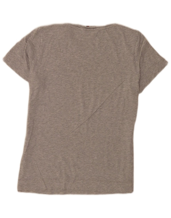 Tommy Hilfiger Dame Grafisk T-Shirt Top UK 8 Small Grey Flecked