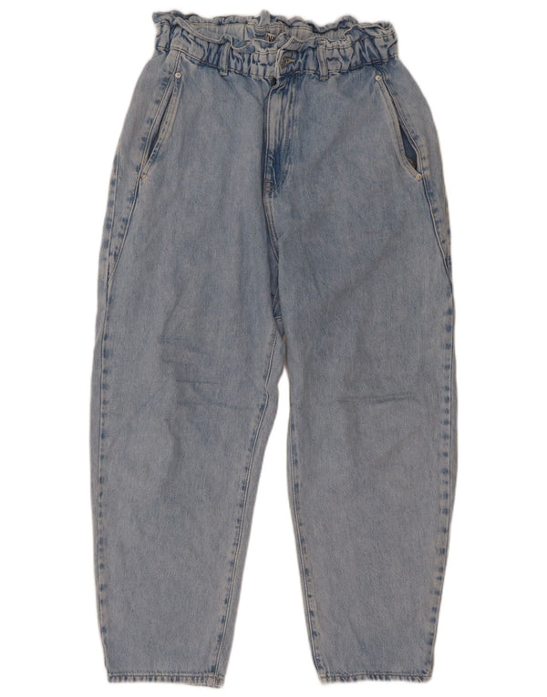 Zara Womens Crop Højtaljede tilspidsede jeans EU 42 Large W32 L26 Blå Bomuld