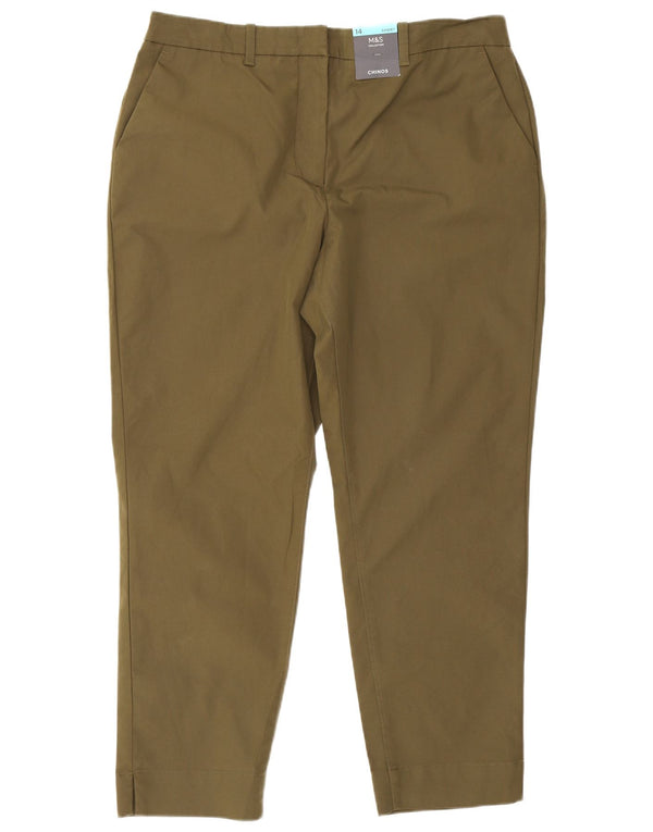 Marks & Spencer koniske chinobukser til kvinder UK 14 Large W34 L25 Khaki