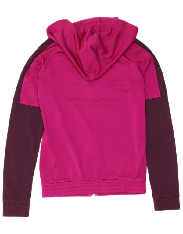 Reebok hættetrøje med lynlås til kvinder UK 4/6 XS Pink Colourblock