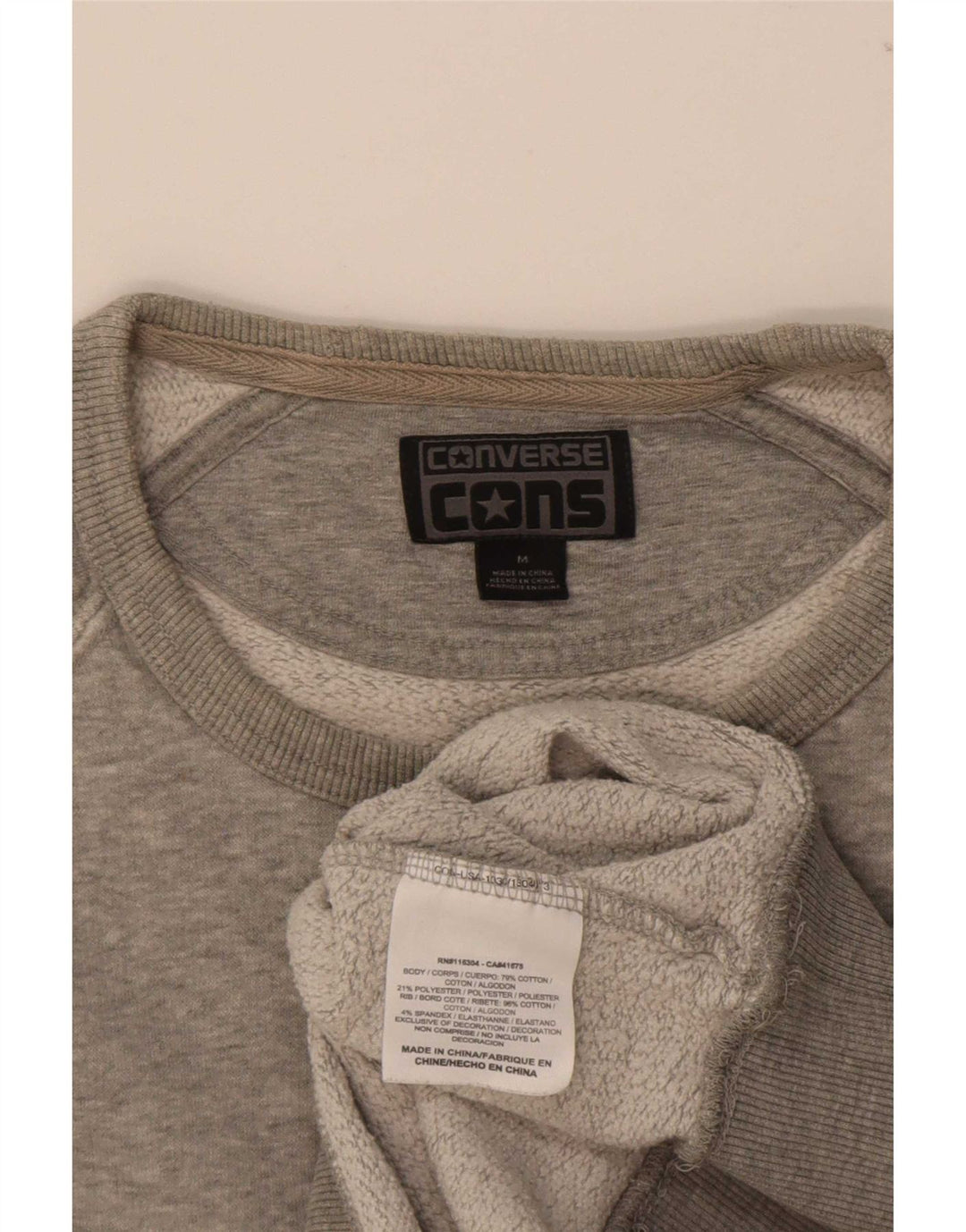 Converse Graphic Sweatshirt Jumper UK 14 Medium Grey Bomuld
