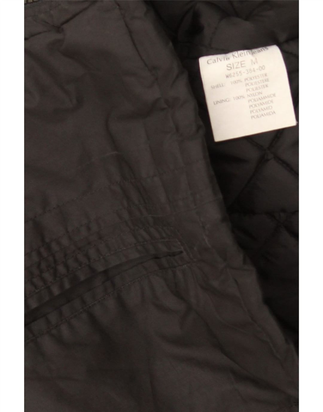 Calvin Klein Polstret jakke til kvinder UK 12 Medium Sort Polyester
