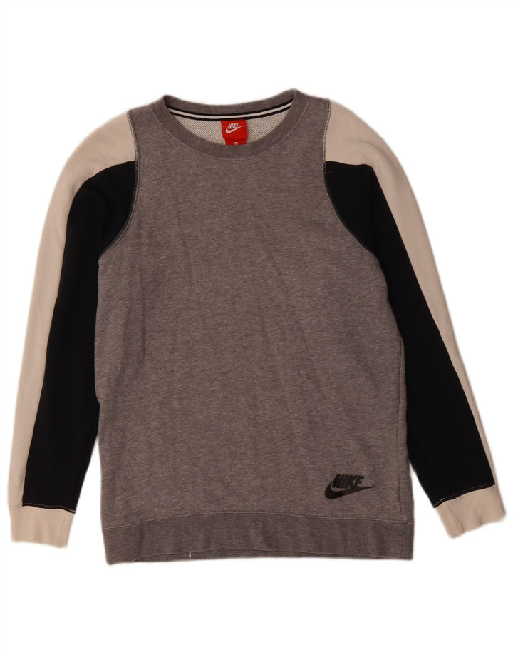 Nike Sweatshirt til mænd XS Grå Colourblock Bomuld