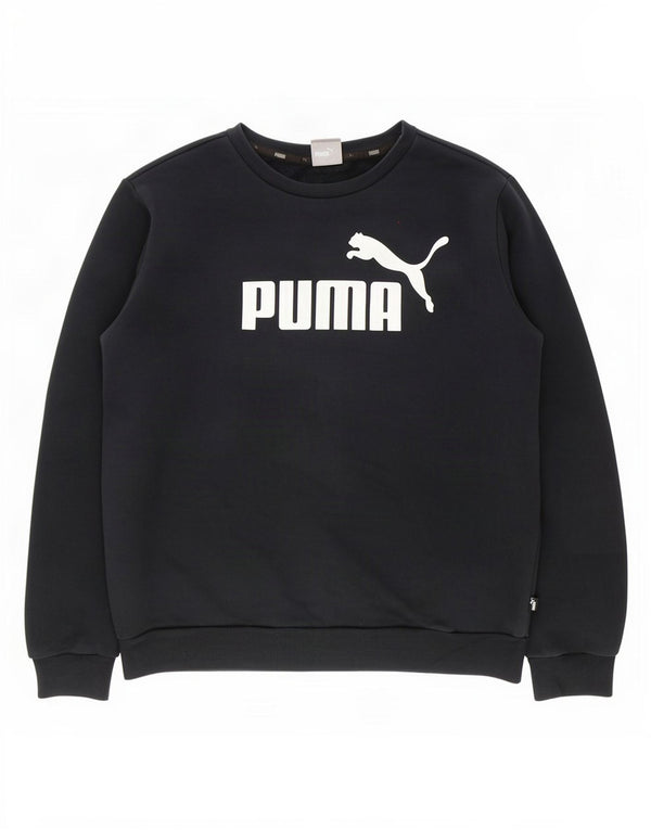 Puma Herre Grafisk Sweatshirt Jumper Medium Sort Bomuld