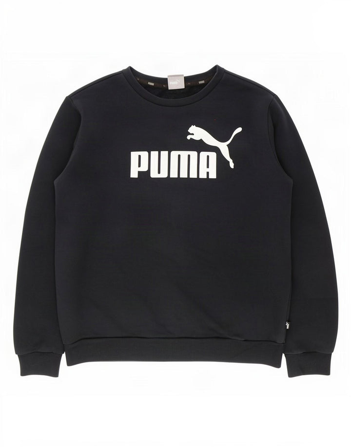 Puma Herre Grafisk Sweatshirt Jumper Medium Sort Bomuld