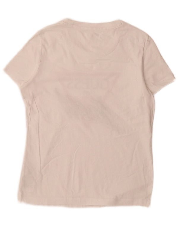 Guess Kvinder Slim Fit Grafisk T-Shirt Top UK 6 XS Hvid Bomuld