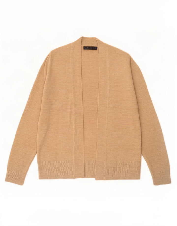 Marks & Spencer Womens Open Cardigan Sweater UK 14 Medium Brown