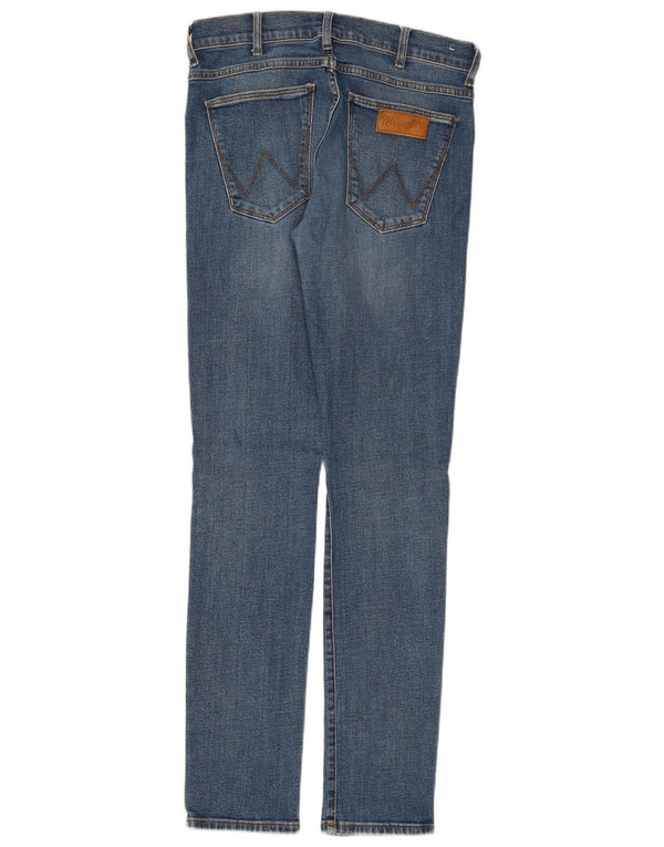WRANGLER Herre Larston Slim Jeans W31 L34 Blå Bomuld