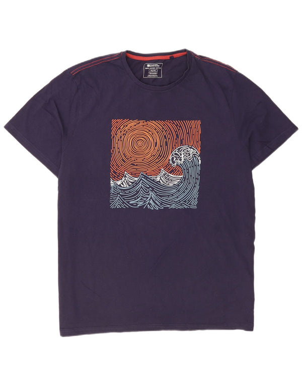 Mountain Warehouse Herre almindelig grafisk T-shirt top 2XL marineblå bomuld