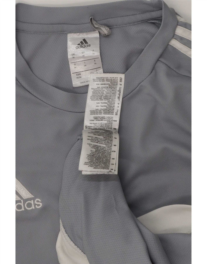Adidas Herre Climalite T-Shirt Top Medium Blue Colourblock Polyester