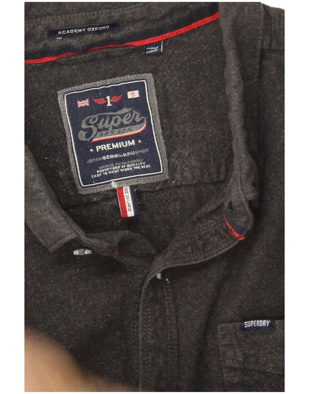 Superdry Flanelskjorte til mænd 2XL Grå Bomuld