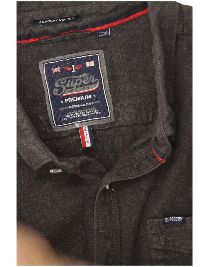 Superdry Flanelskjorte til mænd 2XL Grå Bomuld