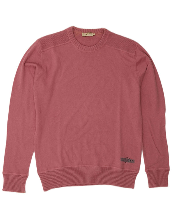 Gas Herre Crew Neck Jumper Sweater Large Pink Uld