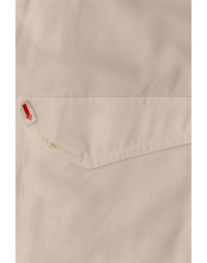 EDDIE BAUER Kortærmet Herreskjorte XL Hvid Polyester
