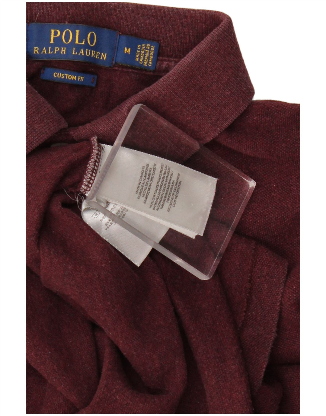 POLO RALPH LAUREN Langærmet herre poloshirt med skræddersyet pasform Medium Burgundy