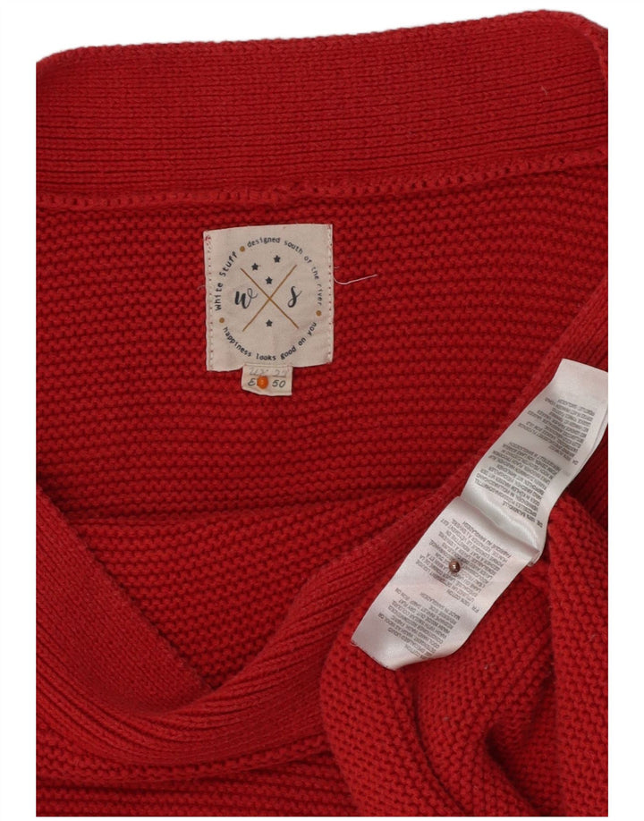 WHITE STUFF Dame Boat Neck Jumper Sweater UK 22 3XL Rød Bomuld