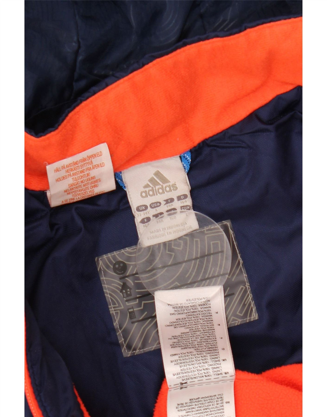 ADIDAS Windbreaker-jakke med hætte til piger 13-14 år Navy Blue Colourblock