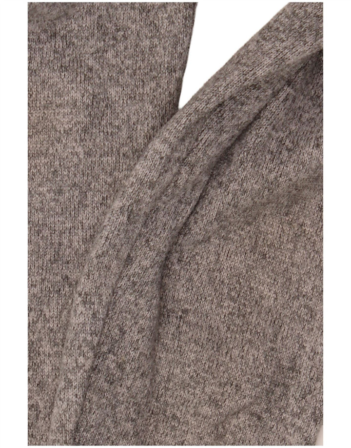 L.L.Bean Herre Button Neck Jumper Sweater Medium Grey Flecked Polyester