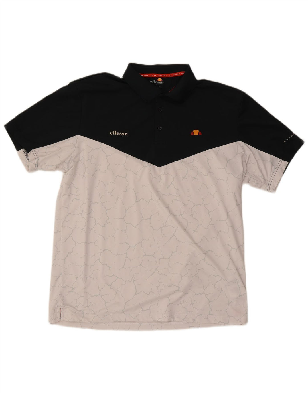 Ellesse Herre Polo Shirt XL Hvid Colourblock Polyester