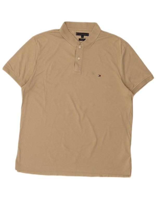 Tommy Hilfiger Herre Regular Fit Polo Shirt XL Beige Bomuld