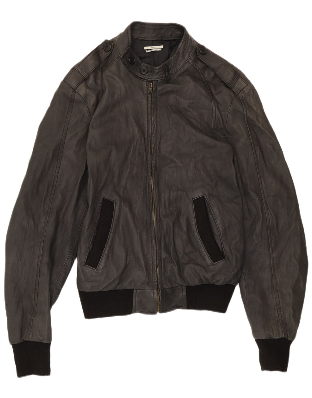 Sasch Herre Military Læderjakke UK 40 Large Black