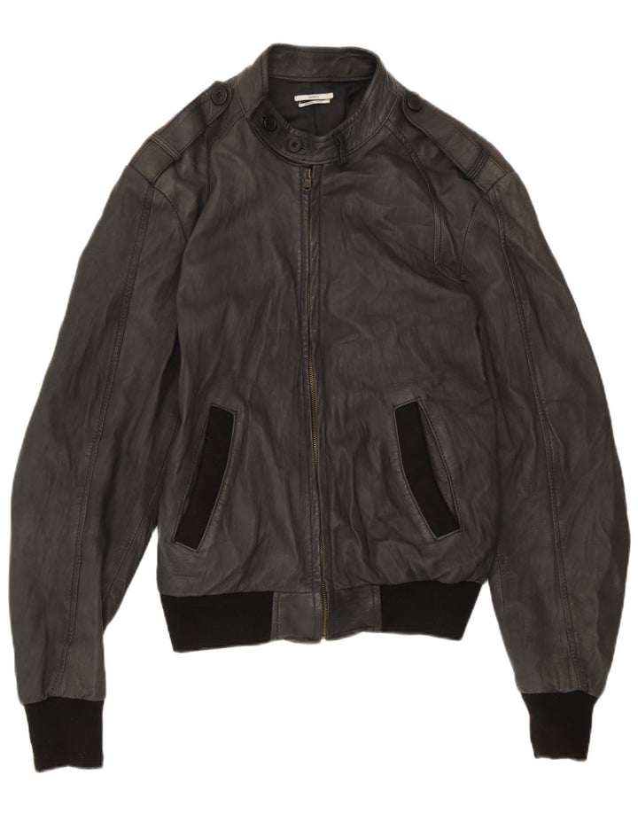 Sasch Herre Military Læderjakke UK 40 Large Black