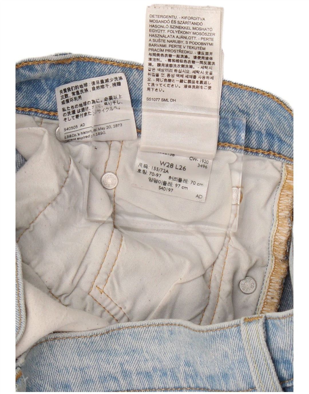Levi's Dame 501 Straight Jeans W28 L26 Blå Bomuld