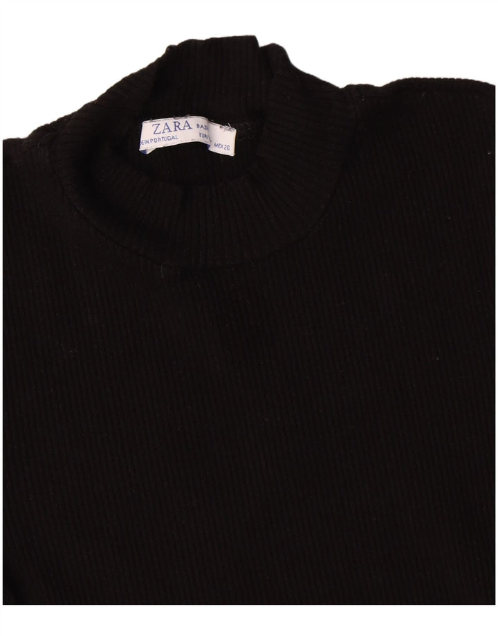 Zara Dame T-Shirt Top UK 8 Lille Sort