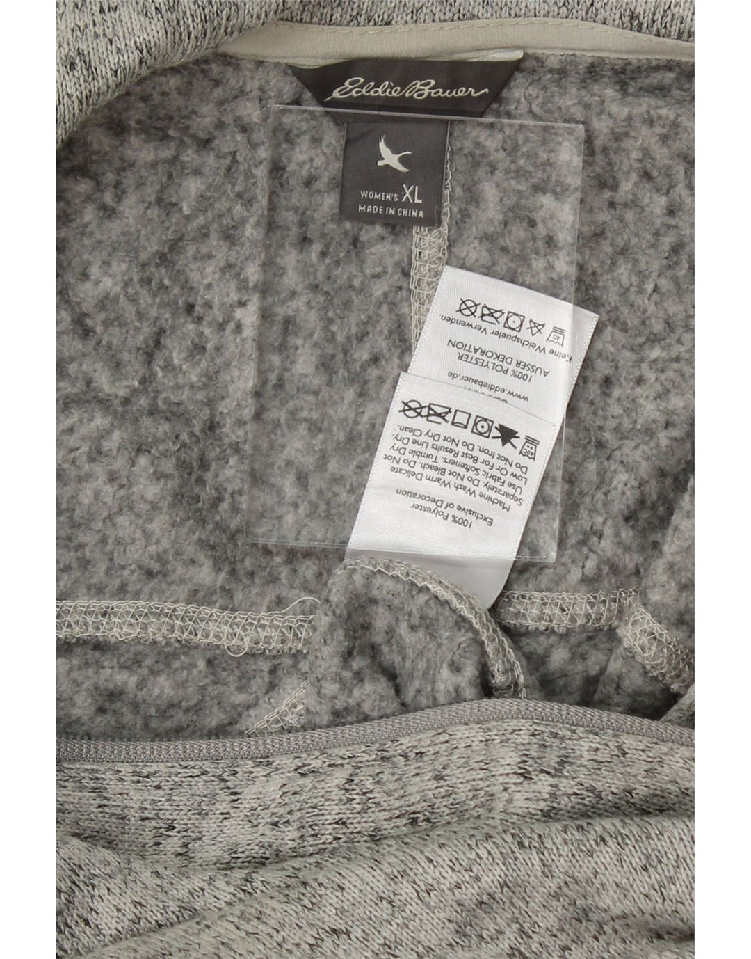 EDDIE BAUER Womens Tracksuit Top Jacket UK 18 XL Grey Polyester Vintage Eddie Bauer and Second-Hand Eddie Bauer from Messina Hembry 