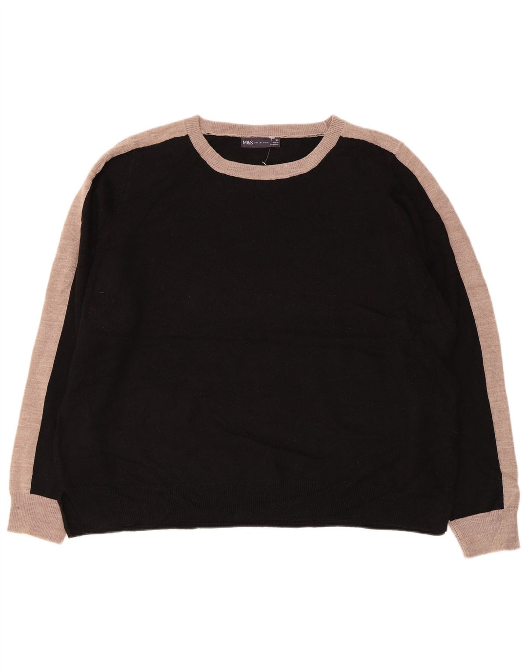 MARKS & SPENCER Dame Boat Neck Jumper Sweater UK 20 2XL Sort