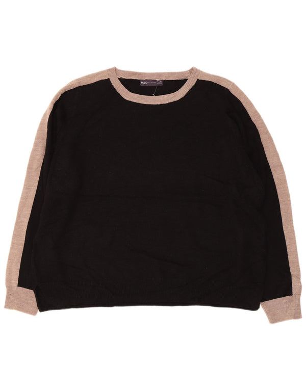 MARKS & SPENCER Dame Boat Neck Jumper Sweater UK 20 2XL Sort