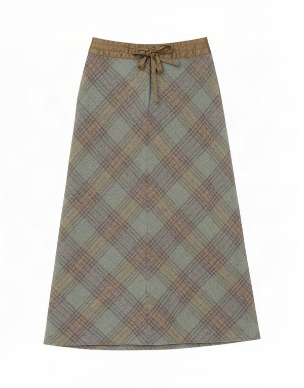 Boden Dame Maxi Nederdel UK 10 Small W27 Green Check