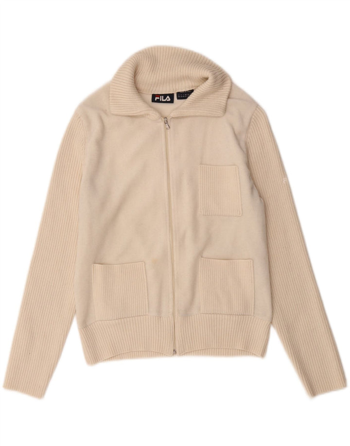 Fila Dame Cardigan Sweater UK 12 Medium Beige Polyacrylic